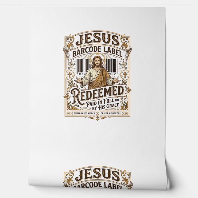 Papier Peint Étiquette de code-barres Jésus Rédimé Jésus Code-b (Déroulement)