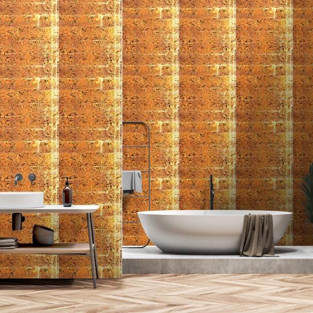 Papier Peint "Fabulement Faux Cuir" (Salle de bain)