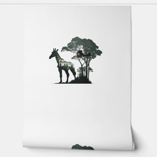 Papier Peint Faune Safari aventure - Giraffe en Forêt