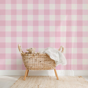 Papier Peint Ferme En vichy Joli rose