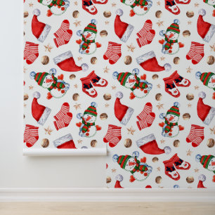 Papier Peint Festif Noël Mélange de vacances carrelé