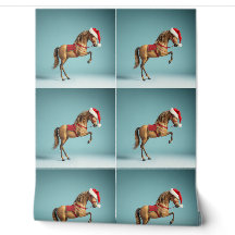 Festive Equestrian Bliss : Cheval en Christ Fond d