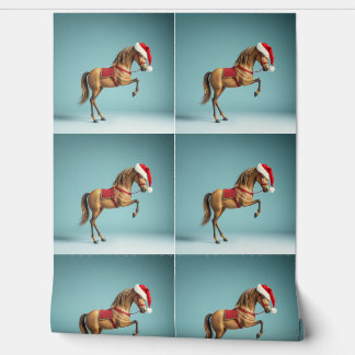 Papier Peint Festive Equestrian Bliss : Cheval en Christ Fond d