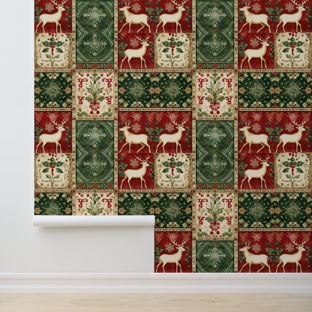 Papier Peint Festive Pays Noël plaid (Application)