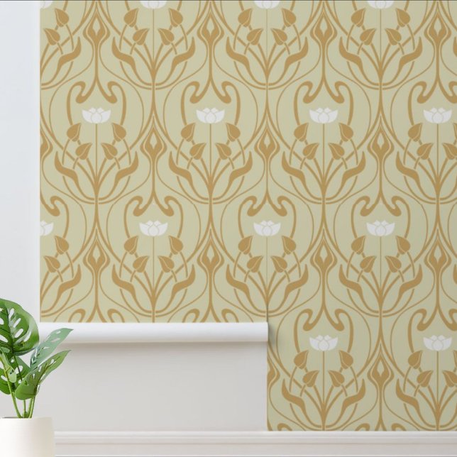 Papier Peint Feuillage Art nouveau et motif floral (Créateur téléchargé)