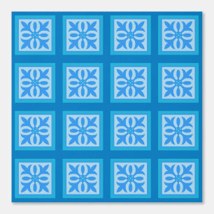 Papier Peint feuillage TIled en bleu et vert
