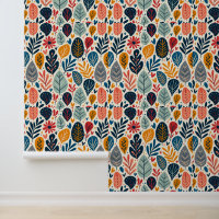 Feuille moderne colorée et motif floral