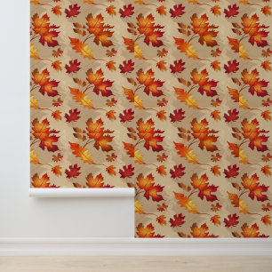 Papier Peint Feuilles d'automne Motif Peel et Bâton amovible