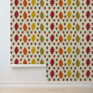 Papier Peint Feuilles de chêne et Acorns automne modèle automne