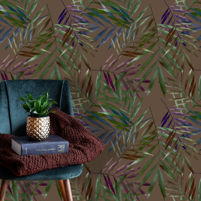 Papier Peint Feuilles de palme tropicale exotique sur Arrière - (Créateur téléchargé)