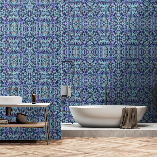Papier Peint Feuilles mélangés rustiques modernes3 (Salle de bain)