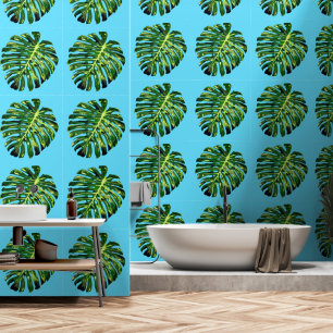 Papier Peint Feuilles tropicaux sur Blue Sky