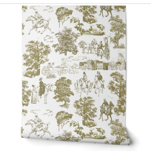 Papier Peint Fierté et Préjugés Chevaux Or Toile Beige