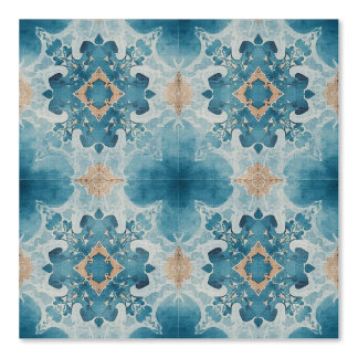 Papier Peint Filigue Aquarelle turquoise