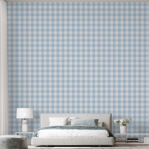 Papier Peint Fille 3" Bébé clair bleu En vichy Buffalo Check