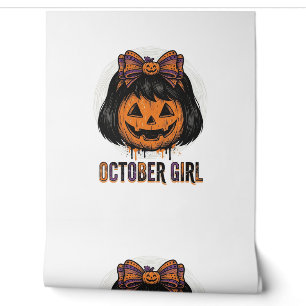 Papier Peint Fille d'octobre Citrouille Arc Halloween Vecteur C