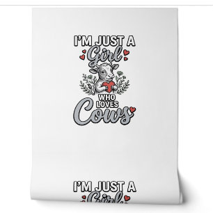 Papier Peint Fille qui aime les vaches Design de chemise de vac