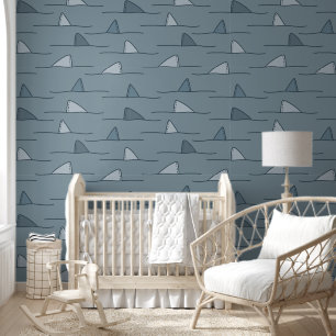 Papier peint fin requin bleu