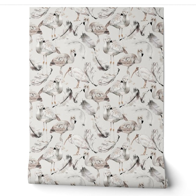 Papier Peint Flamants roses (Déroulement)