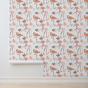 Papier Peint Flamants roses rose pâle