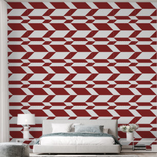 Papier Peint Flèche Chevron Gras Deux Tons Blancs Rouge