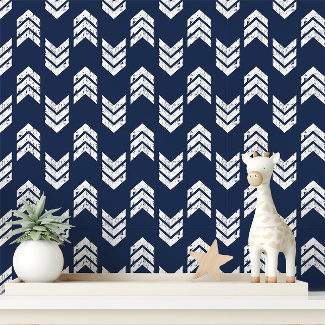 Papier Peint Flèche Chevron Navy (Créateur téléchargé)