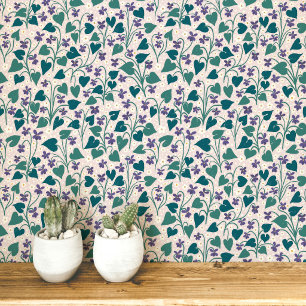 Papier Peint Fleur d'anémone violette de bois Impression botani