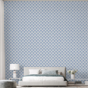 Papier Peint Fleur de Lis Lilly Bleue Française Couvre-Mur
