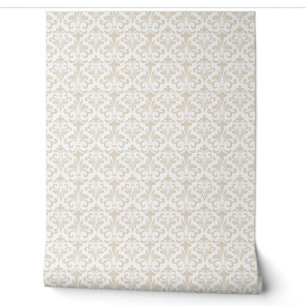 Papier Peint Fleur de Lis Motif Élégant Beige Vintage