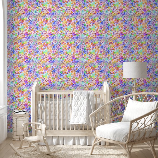Papier Peint Fleur de pouvoir Fleurs motif sans couture 9 (Enfants)