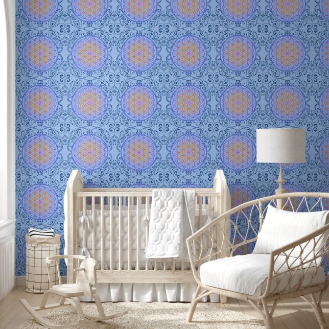Papier Peint Fleur De Vie - Motif Sans Faille Art 9 (Enfants)