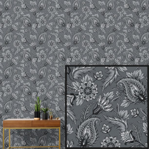 Papier Peint Fleur gris foncé moyen Élégant