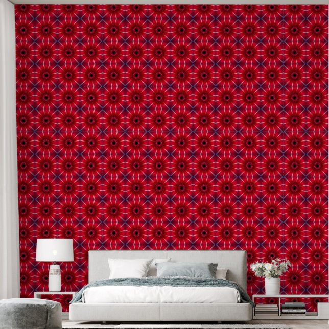 Papier Peint Fleur rouge (Chambre à coucher)