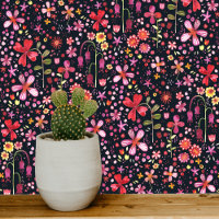 Fleur sauvage d'aquarelle moderne à fleurs foncées