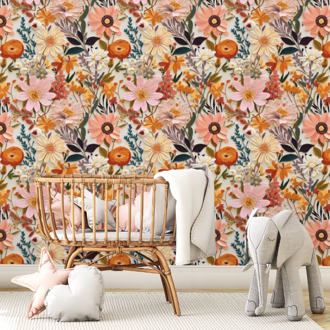 Papier Peint Fleur sauvage pressé Bold Botanique (Créateur téléchargé)