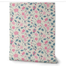 Fleur Traînante - Paisley - Rose Pâle et Bleu Pous