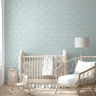 Papier Peint Fleur vert menthe mignonne