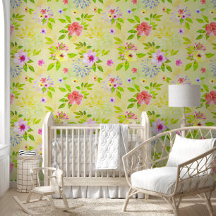 Papier Peint Fleurs à l'aquarelle motif sans fin 1
