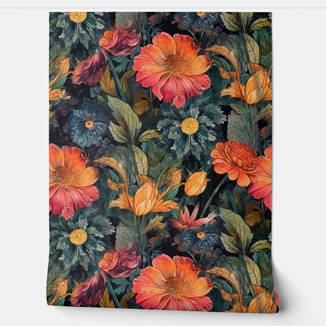 Papier Peint Fleurs art nature (Déroulement)