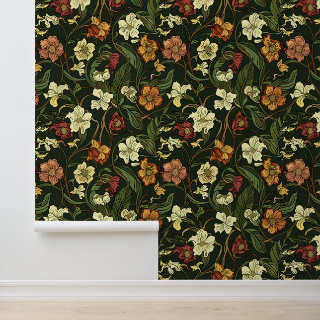 Papier Peint Fleurs Art Nouveau (Application)