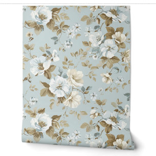Papier Peint Fleurs blanches et ivoire élégantes