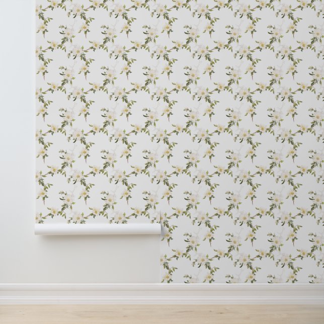 Papier Peint Fleurs blanches féminines (Application)