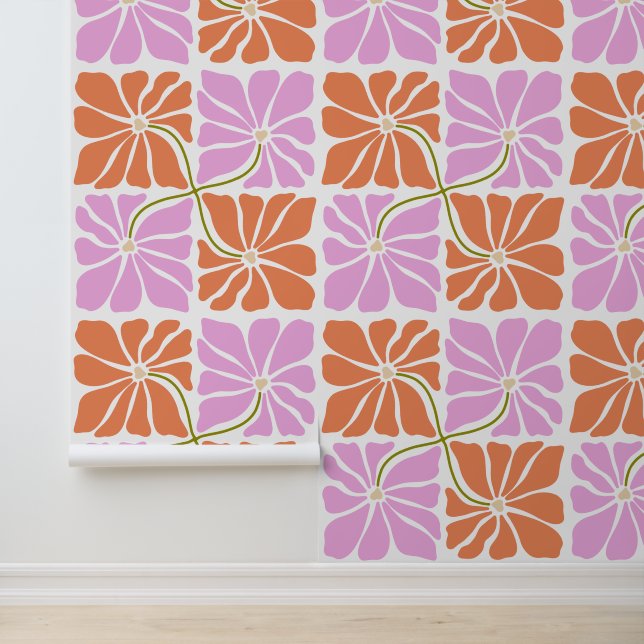 Papier Peint Fleurs Boho Retro (Application)