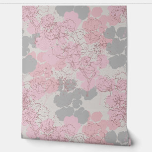 Papier Peint Fleurs bouffantes Abstrait paysage de rêve floral