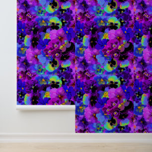 Papier Peint Fleurs de Pansy