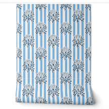 fleurs de souci bleu motif à rayures