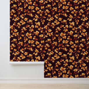 Papier Peint Fleurs d'or Motif d'automne