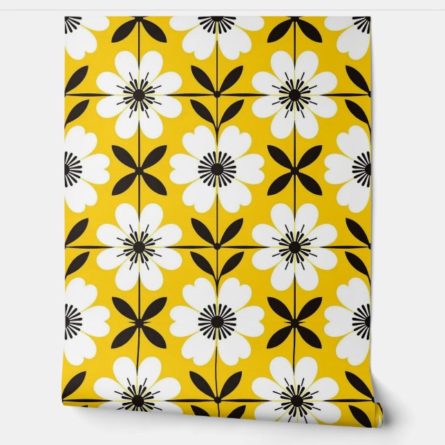 Papier Peint Fleurs ensoleillées (Déroulement)