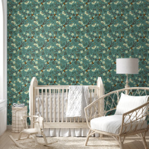 Papier Peint Fleurs et abeilles motif