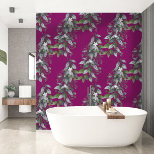 Papier Peint Fleurs et Feuilles Suspendues Fantaisistes Fuchsia